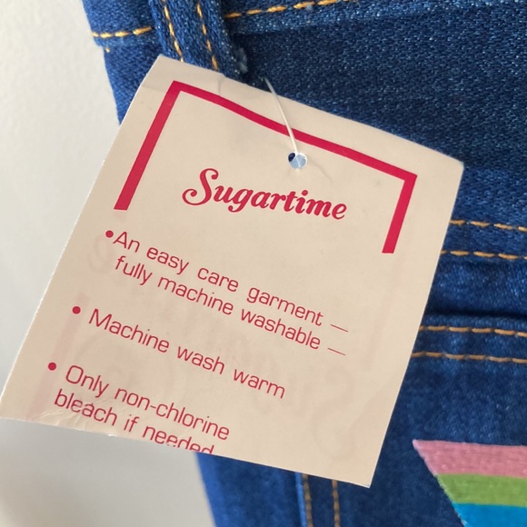 Vtg 1980s NWT Unworn Sugartime Embroidered Back Pockets Girls Denim Jeans Sz 12 - Picture 8 of 9